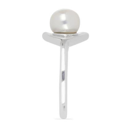BUY STERLING SILVER NATURAL WHITE FRESHWATER PEARL GEMSTONE  RING